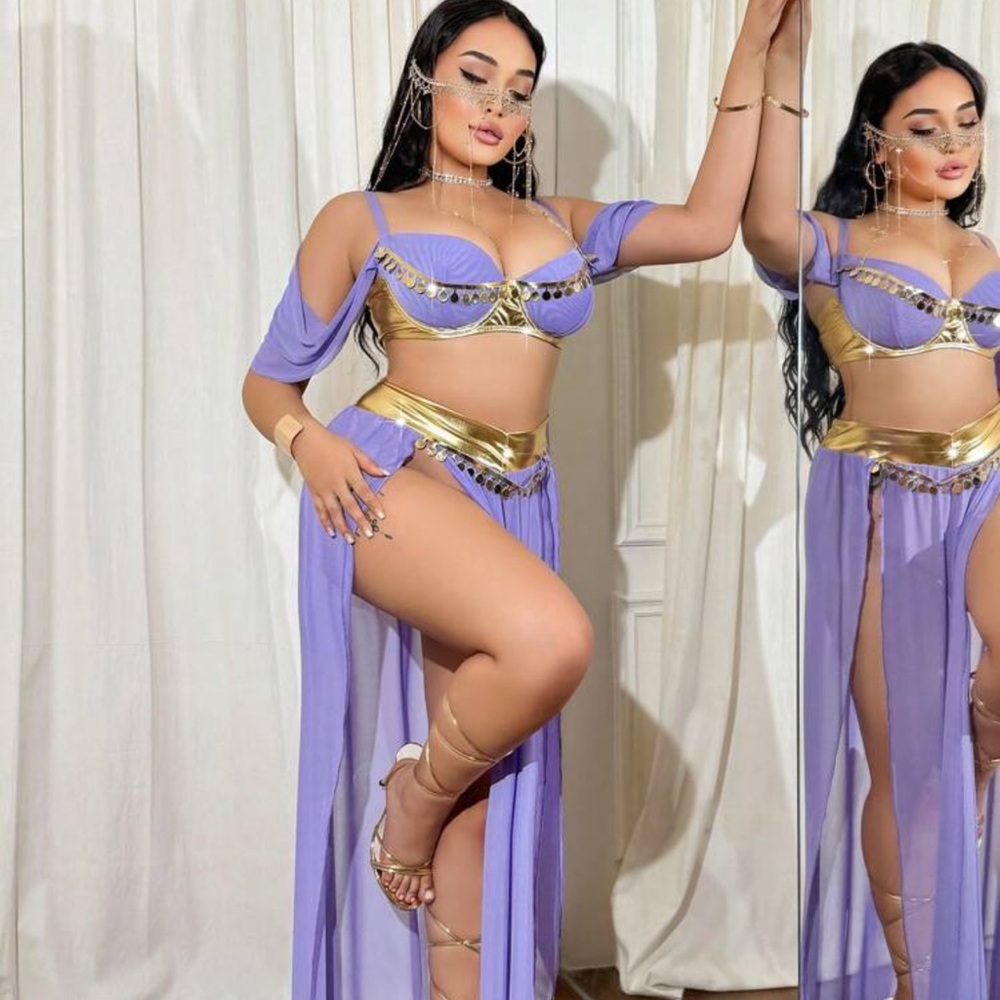Genie 2pcs Plus Size Sexy Role Play Costume Set - Picture 2 of 4